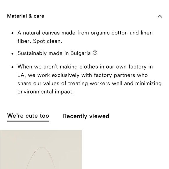 NEW • Evangeline tote bag from Reformation - canvas tan leather - Picture 4 of 13